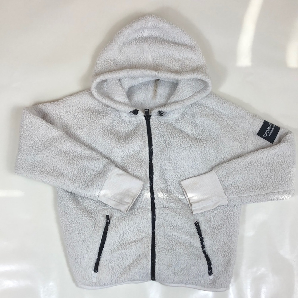 Calvin Klein Performance Sherpa Zip Up 2 Pocket Hoodie